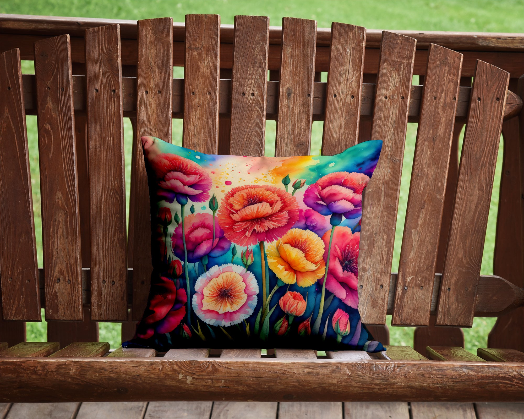 Buy this Colorful Carnations Fabric Decorative Pillow
