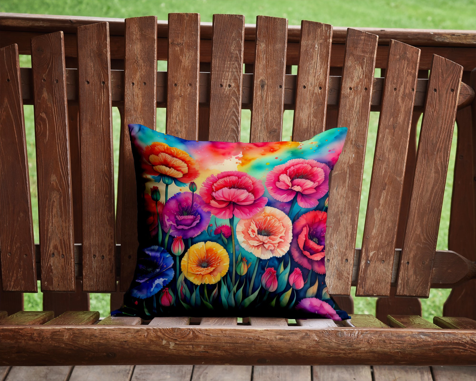 Buy this Colorful Carnations Fabric Decorative Pillow