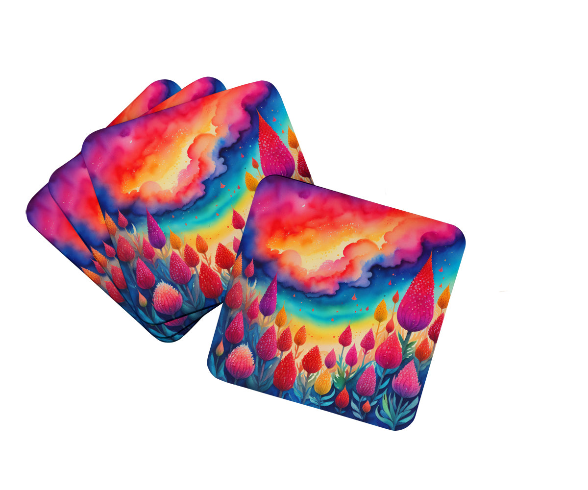 Buy this Colorful Celosia Foam Coaster Set of 4