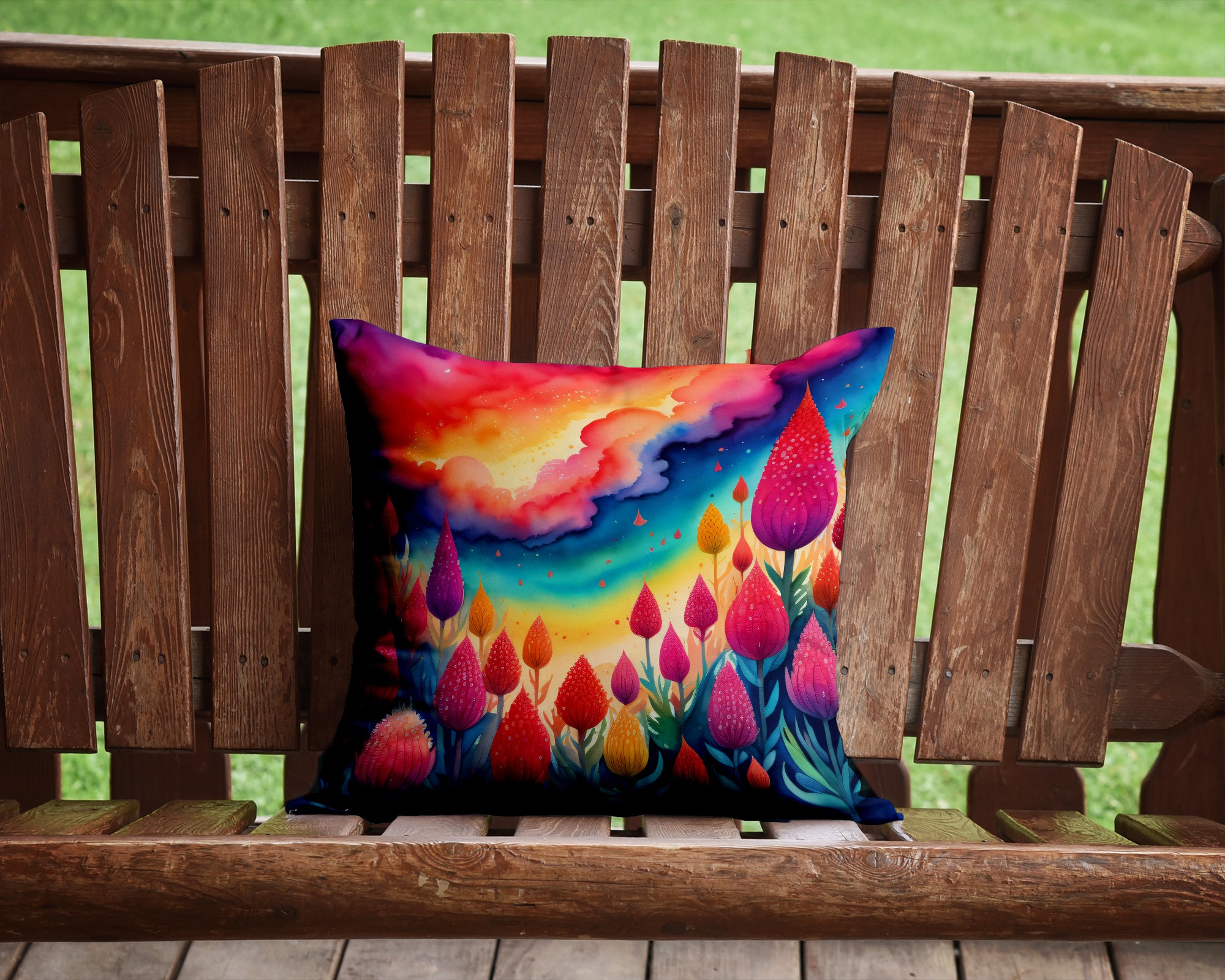 Colorful Celosia Fabric Decorative Pillow