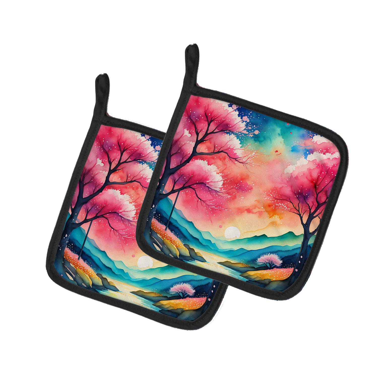 Buy this Colorful Cherry Blossoms Pair of Pot Holders