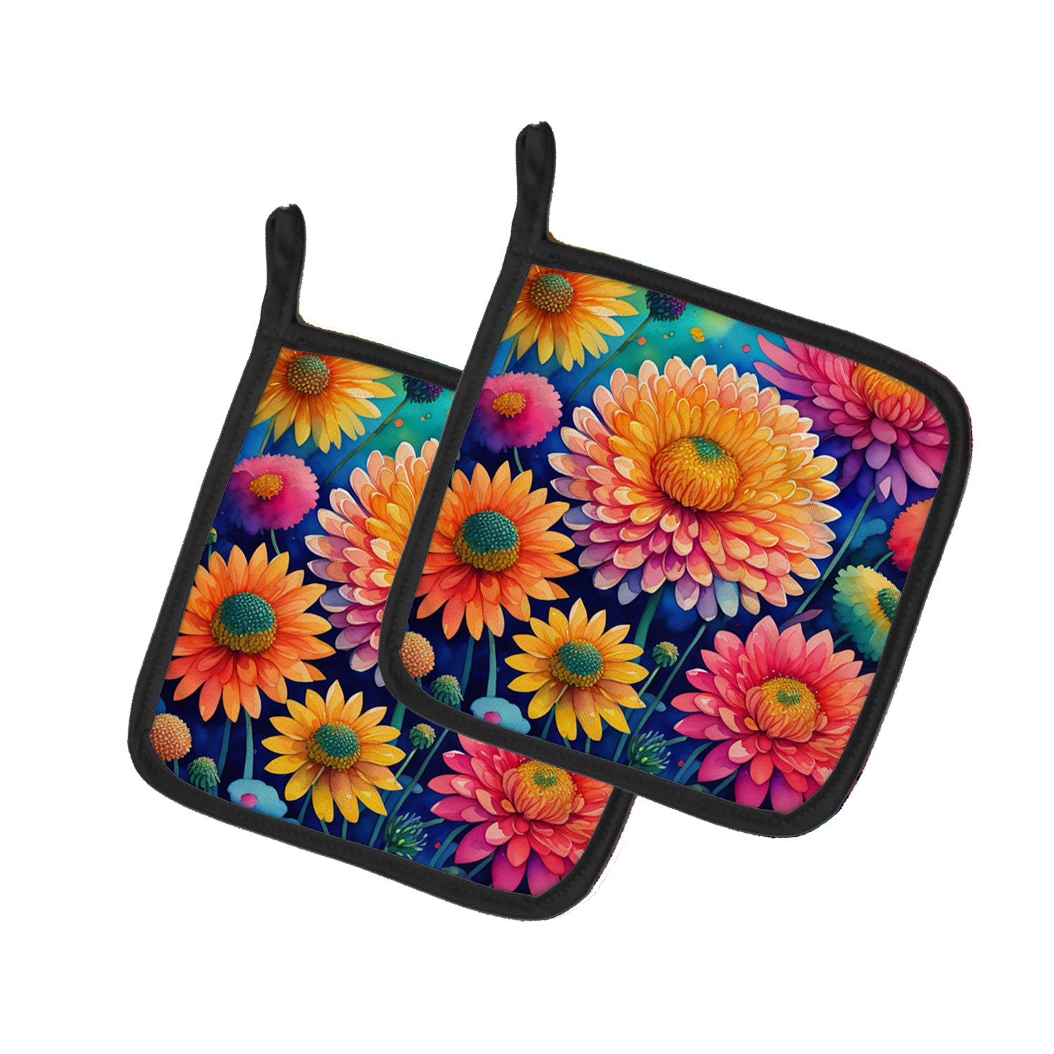 Buy this Colorful Chrysanthemums Pair of Pot Holders