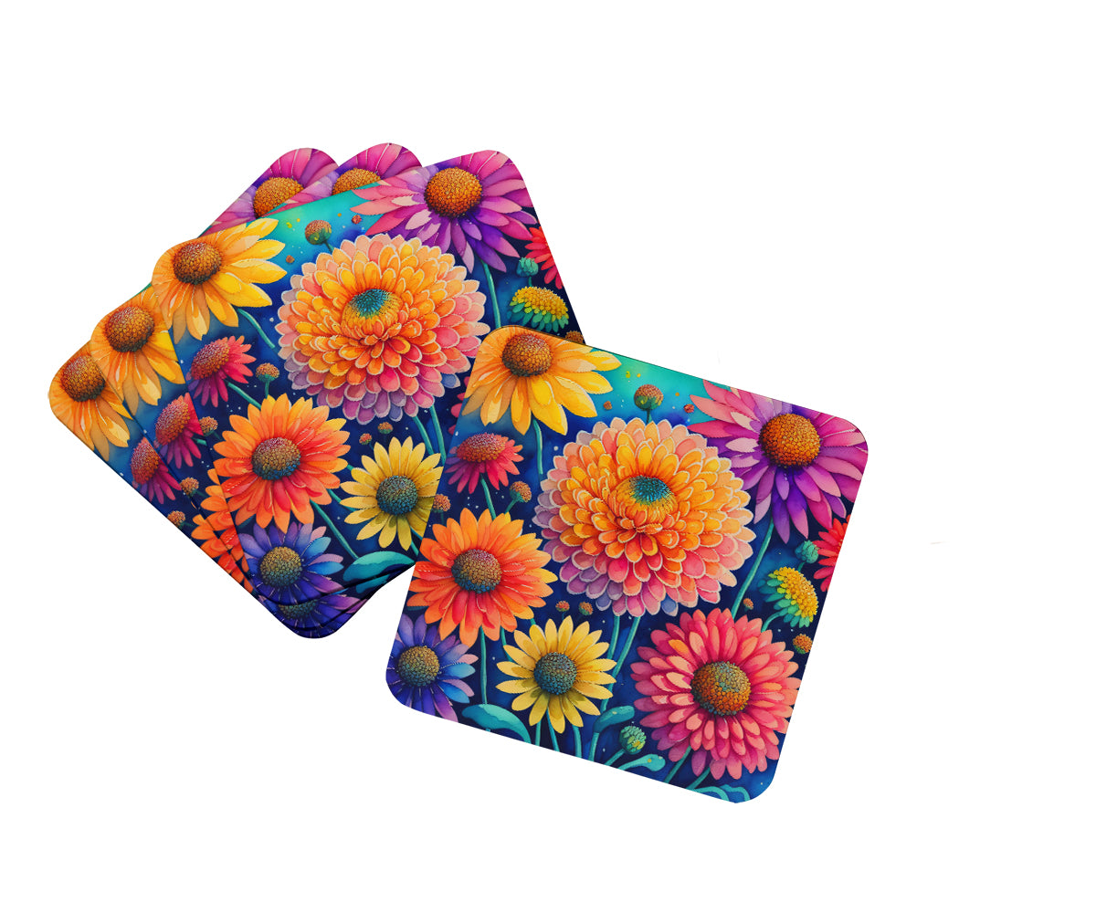 Buy this Colorful Chrysanthemums Foam Coaster Set of 4