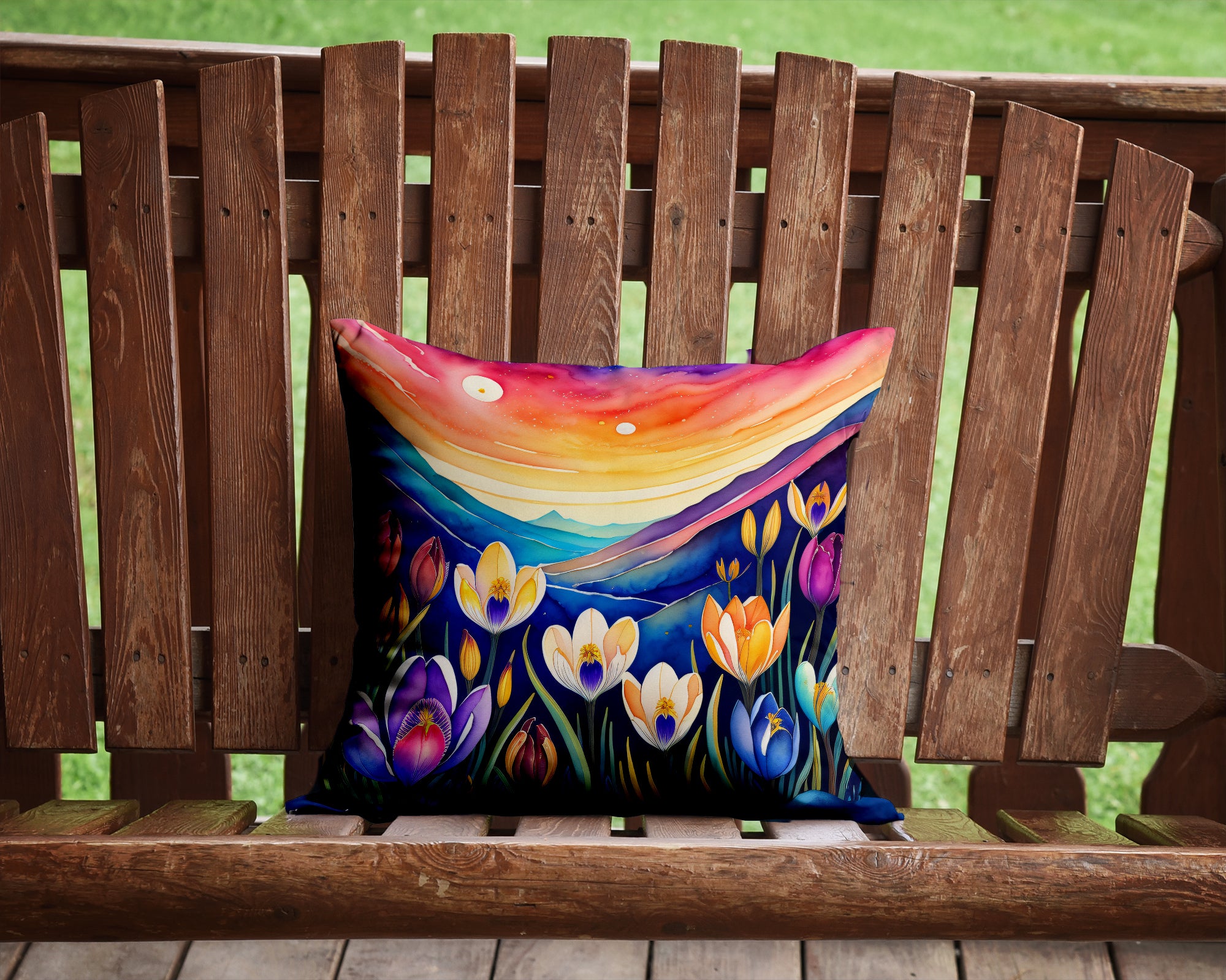 Buy this Colorful Crocus Fabric Decorative Pillow