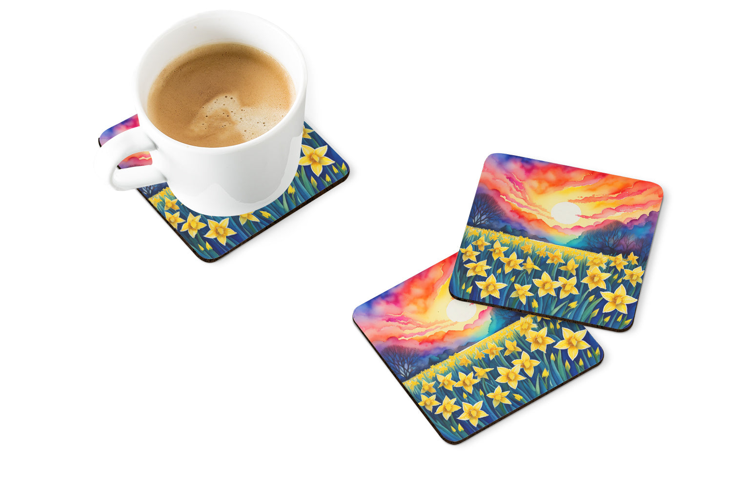 Buy this Colorful Daffodils Foam Coaster Set of 4