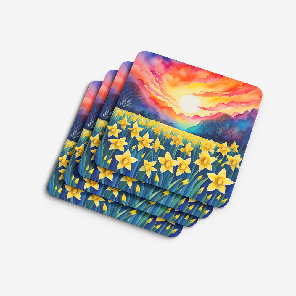 Colorful Daffodils Foam Coaster Set of 4