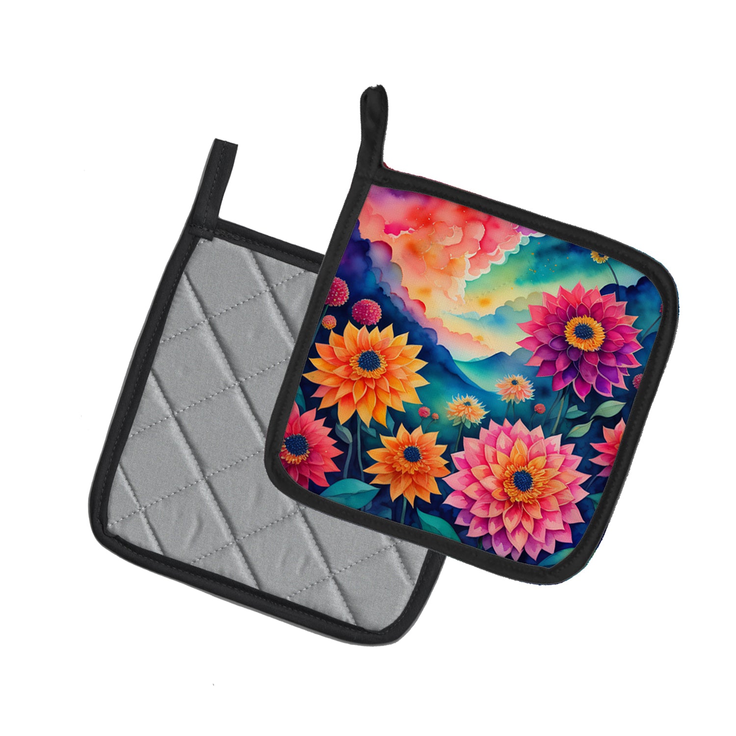 Buy this Colorful Dahlias Pair of Pot Holders
