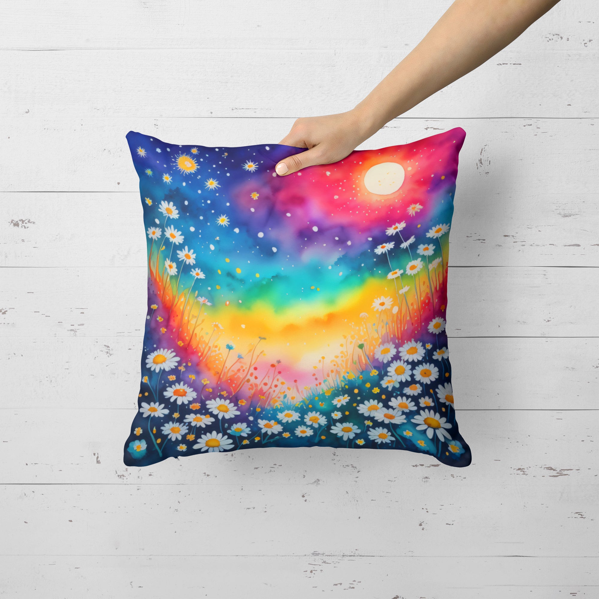 Buy this Colorful Daisies Fabric Decorative Pillow