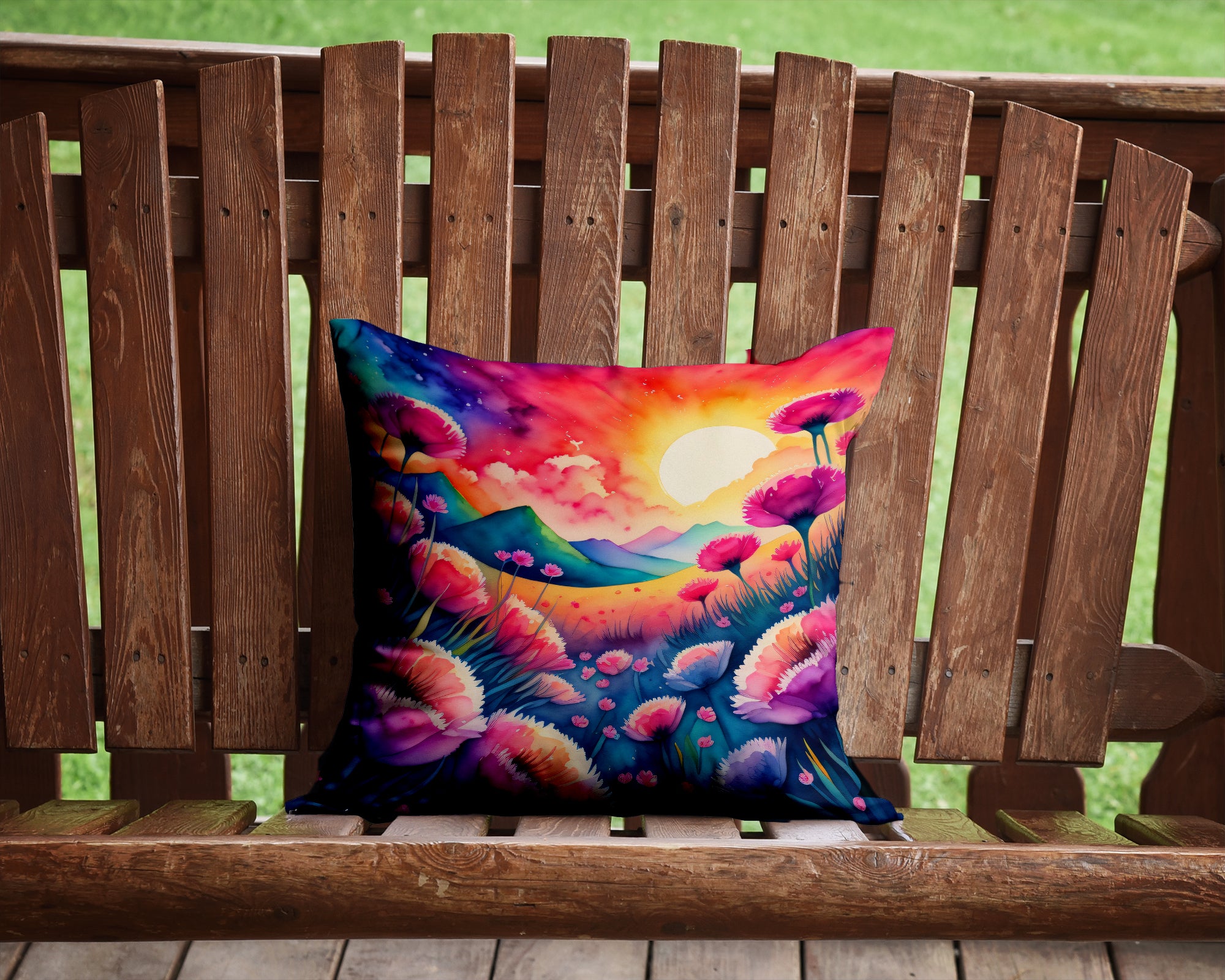 Colorful Dianthus Fabric Decorative Pillow