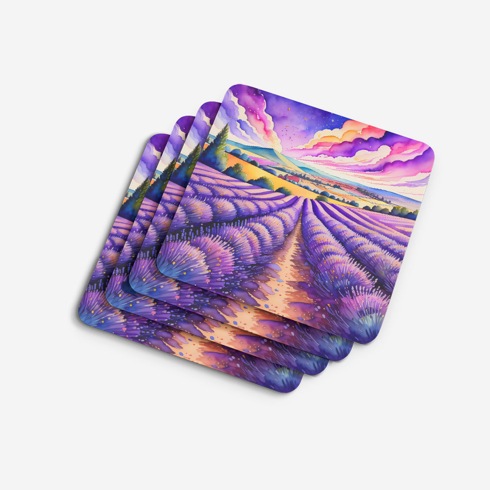 Colorful English Lavender Foam Coaster Set of 4