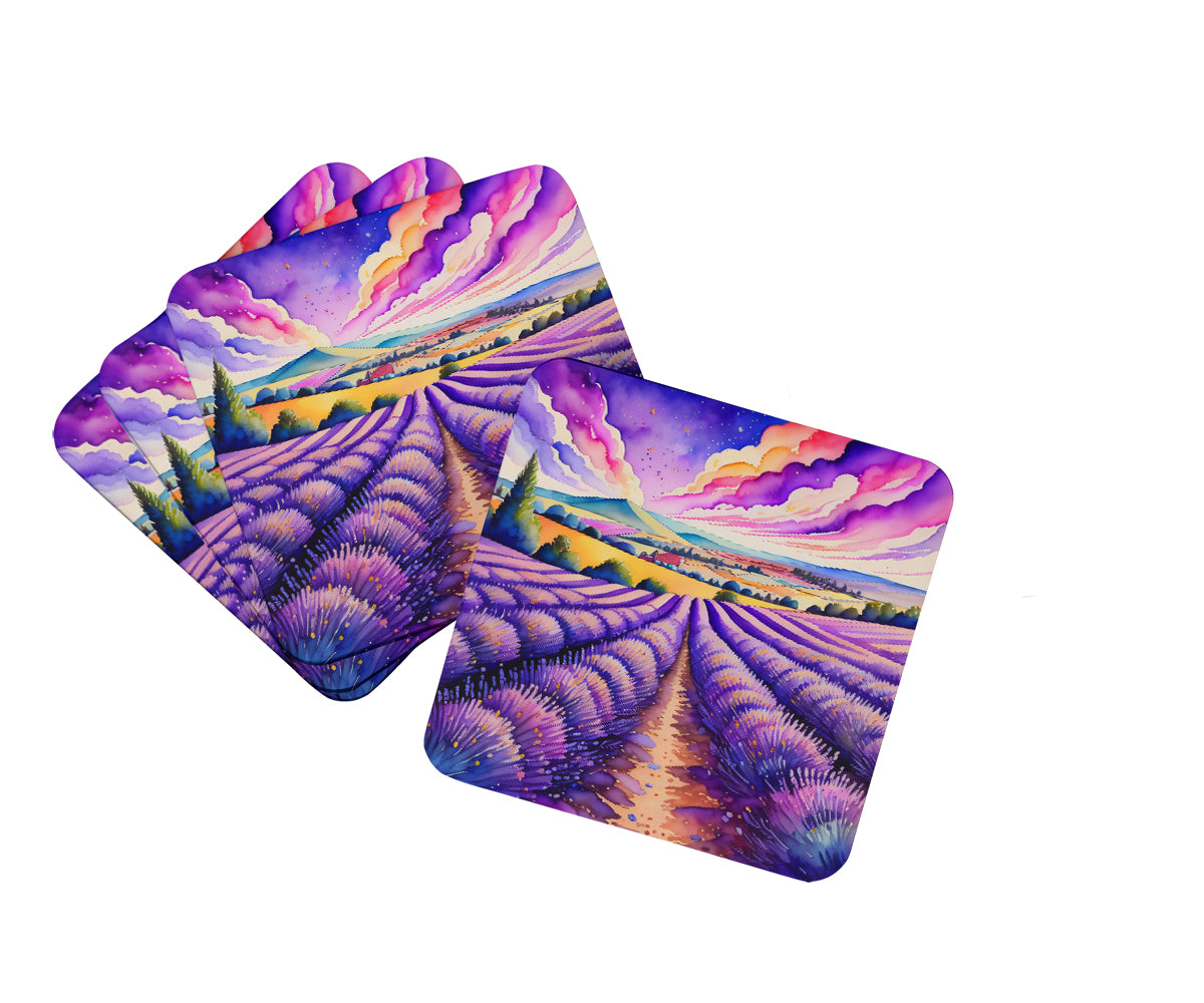 Buy this Colorful English Lavender Foam Coaster Set of 4