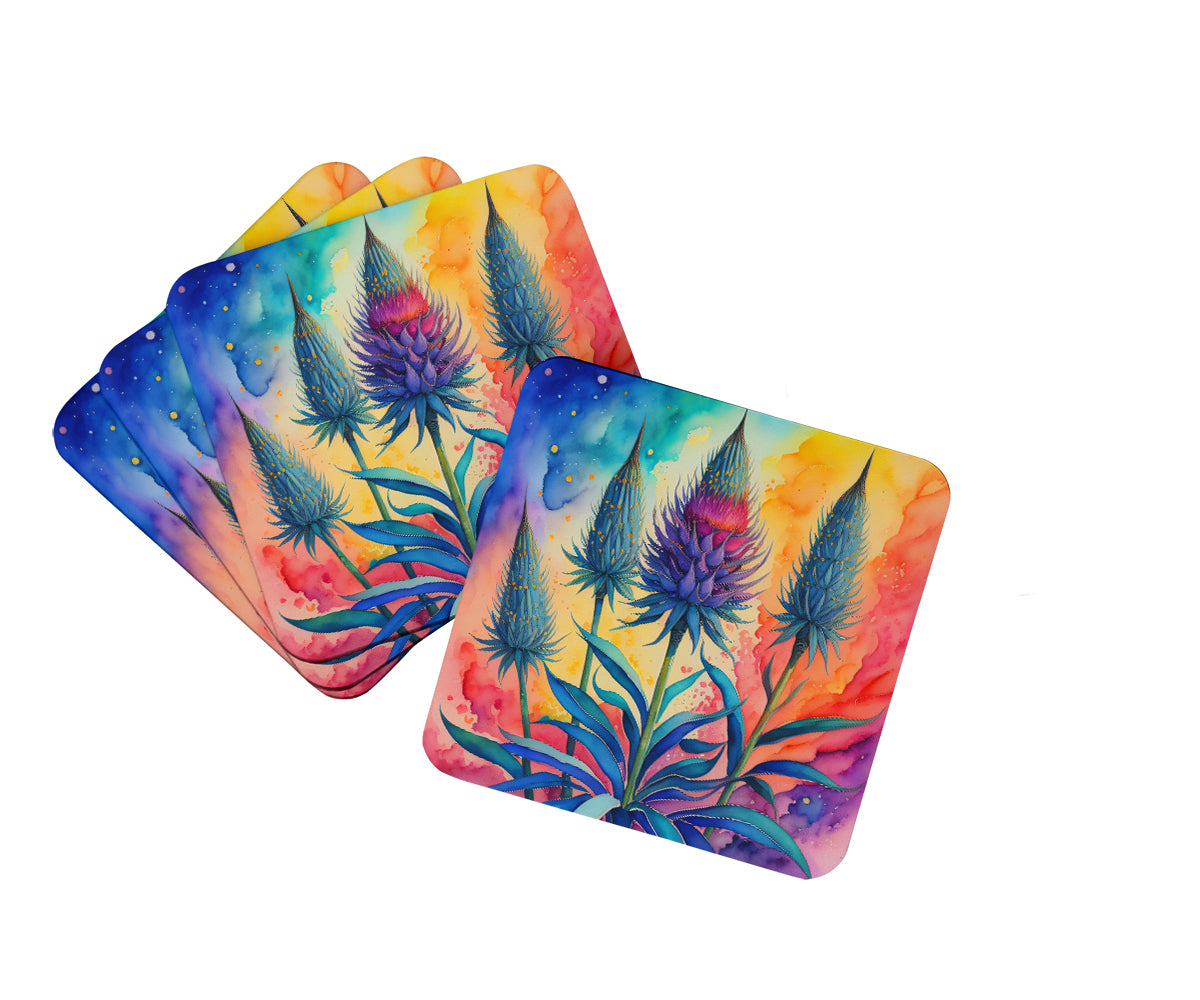 Buy this Colorful Eryngium Foam Coaster Set of 4