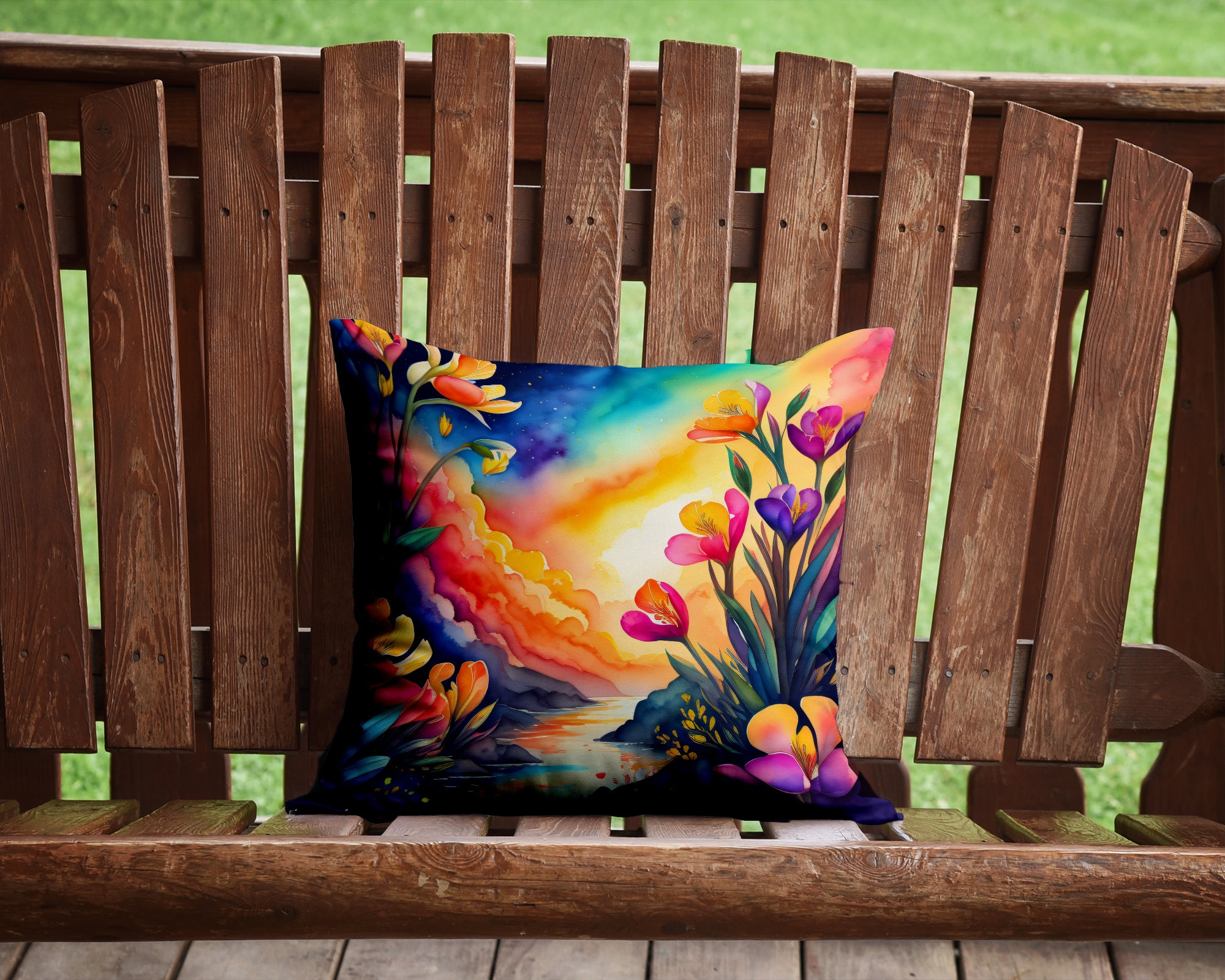 Buy this Colorful Freesia Fabric Decorative Pillow