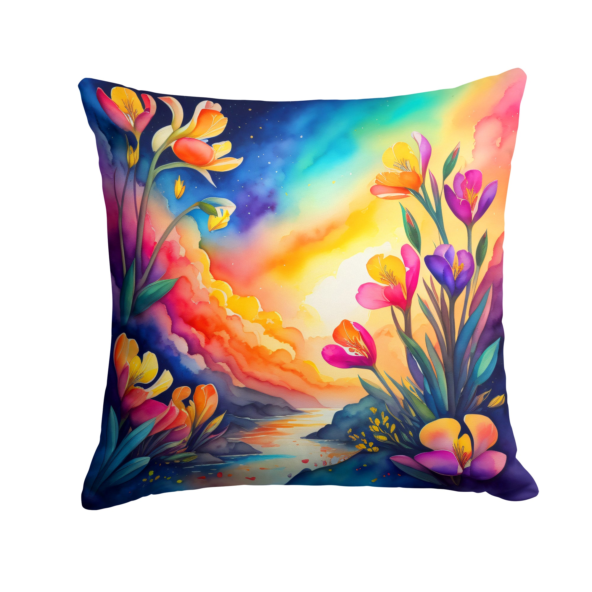 Buy this Colorful Freesia Fabric Decorative Pillow