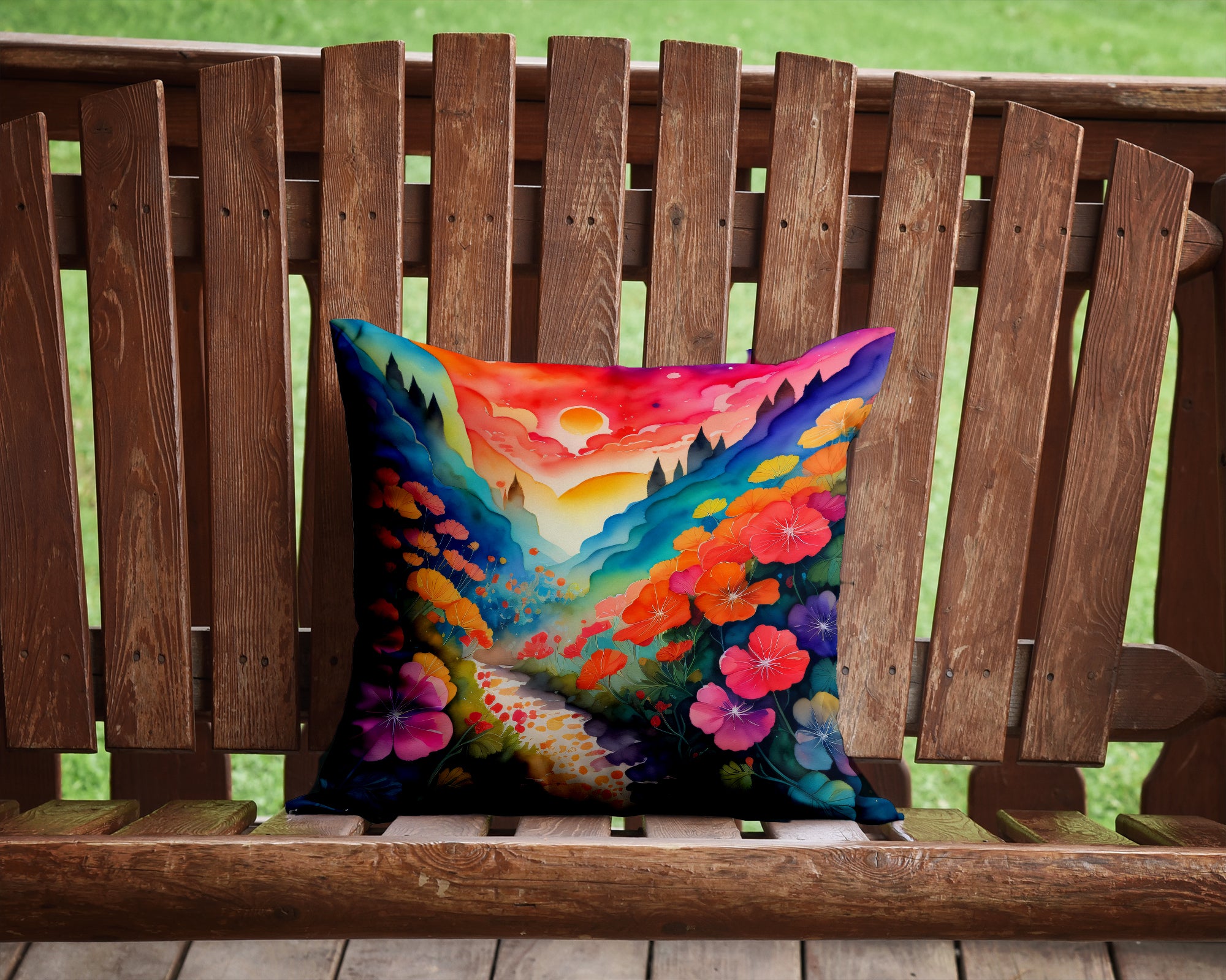Buy this Colorful Geraniums Fabric Decorative Pillow