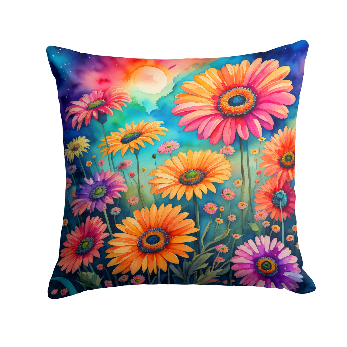 Buy this Colorful Gerbera Daisies Fabric Decorative Pillow