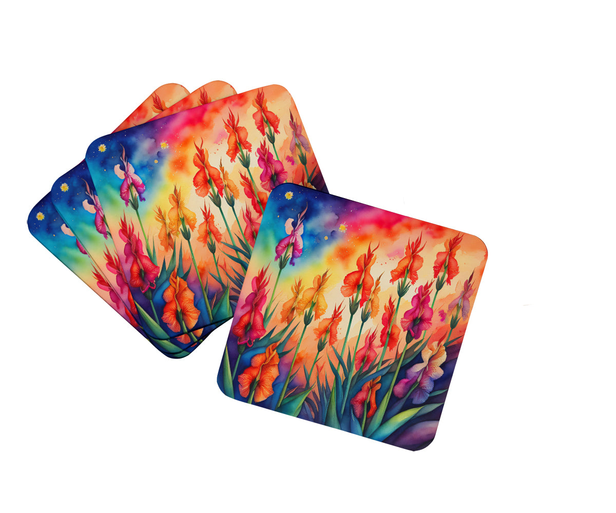 Buy this Colorful Gladiolus Foam Coaster Set of 4