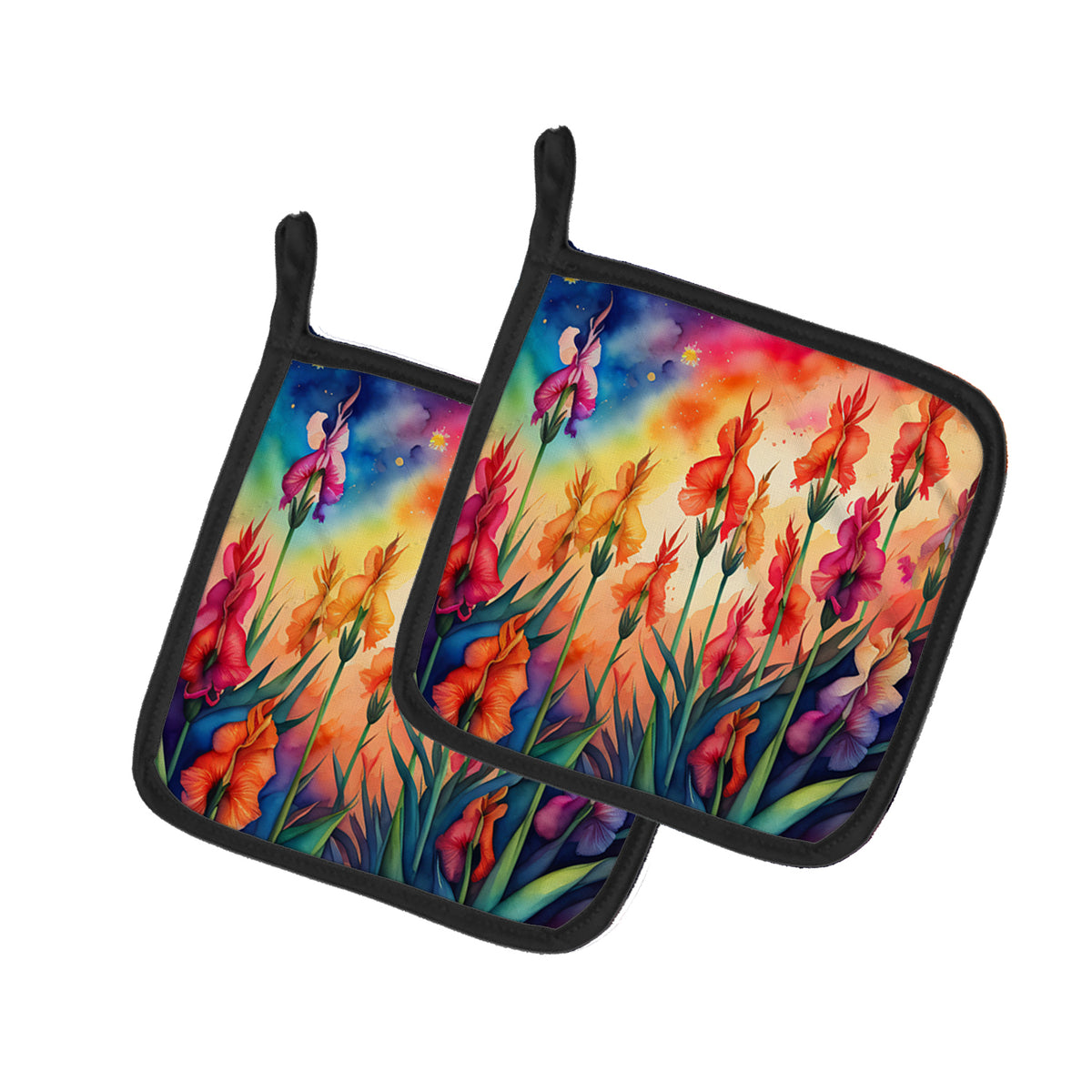 Buy this Colorful Gladiolus Pair of Pot Holders