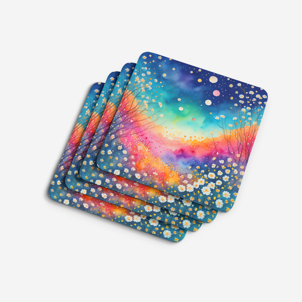 Colorful Gypsophila Foam Coaster Set of 4