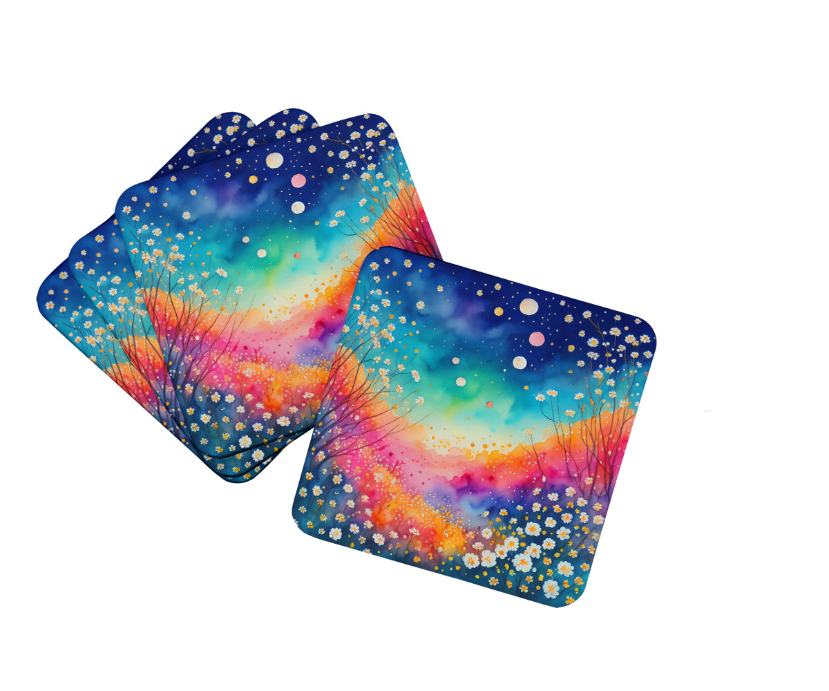 Buy this Colorful Gypsophila Foam Coaster Set of 4