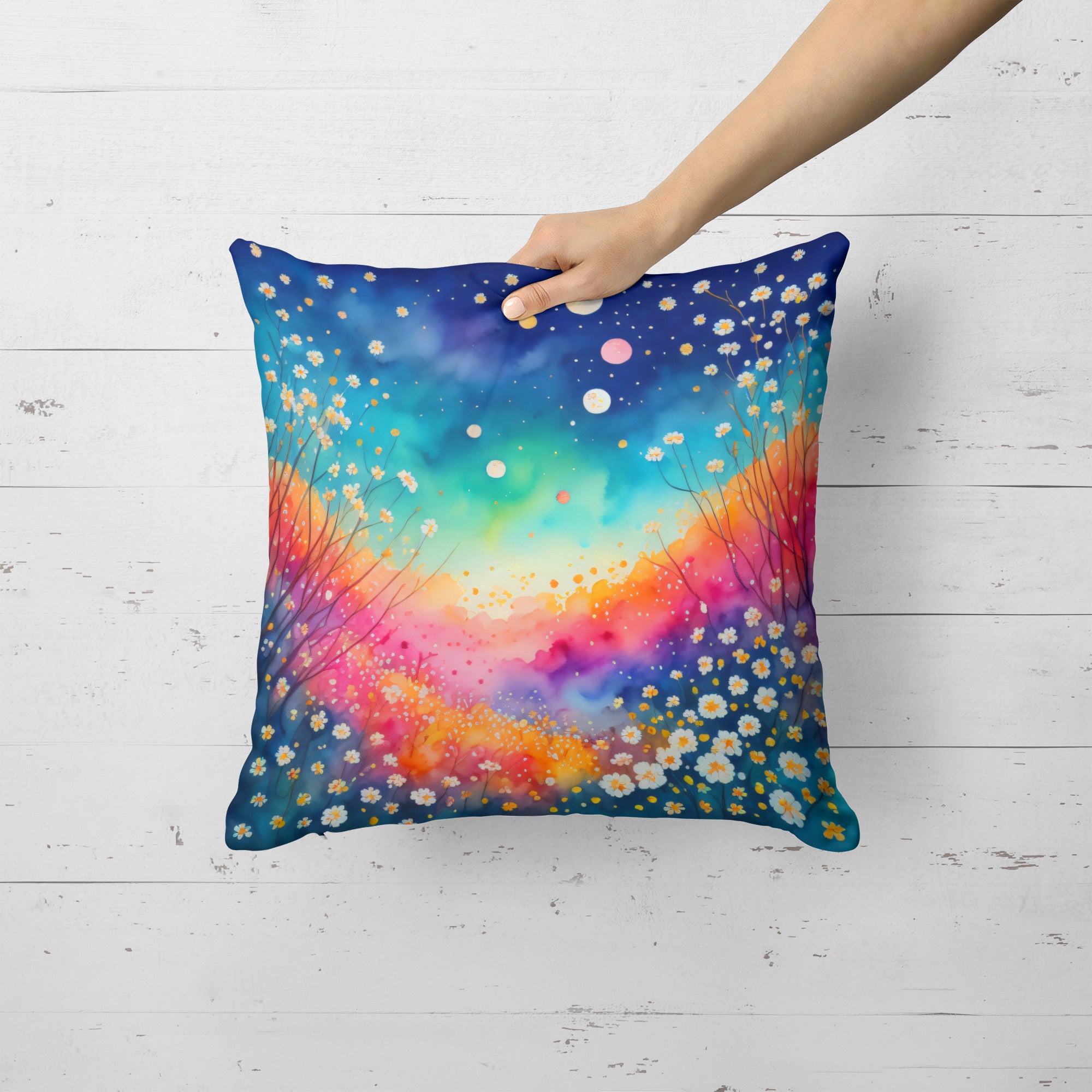 Colorful Gypsophila Fabric Decorative Pillow