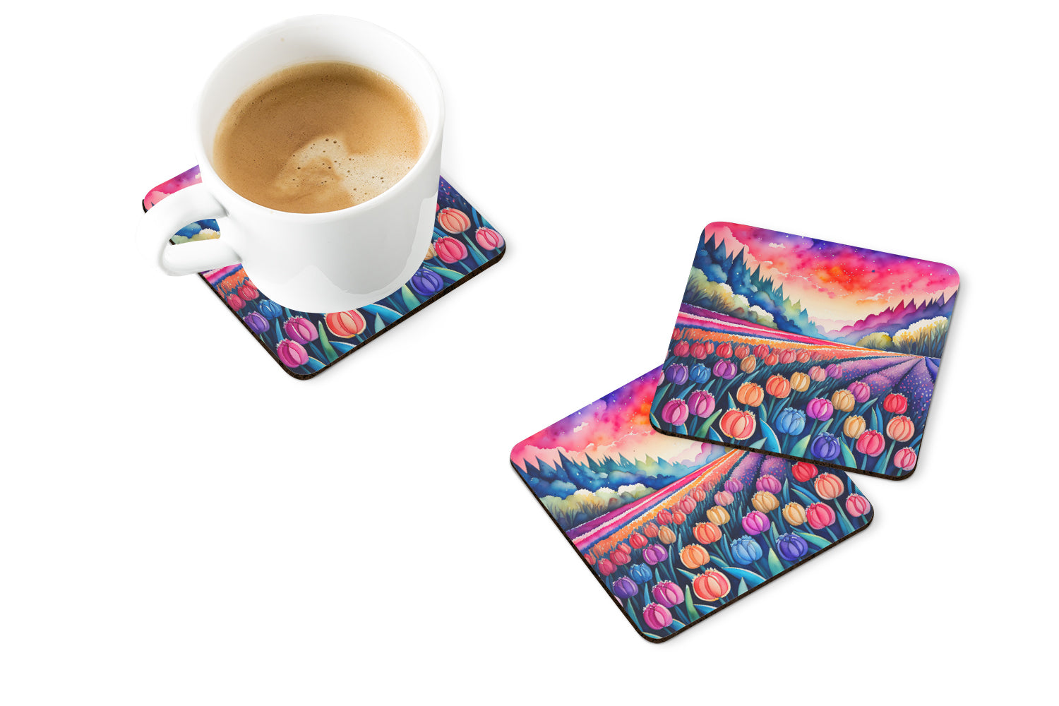 Buy this Colorful Hyacinths Foam Coaster Set of 4