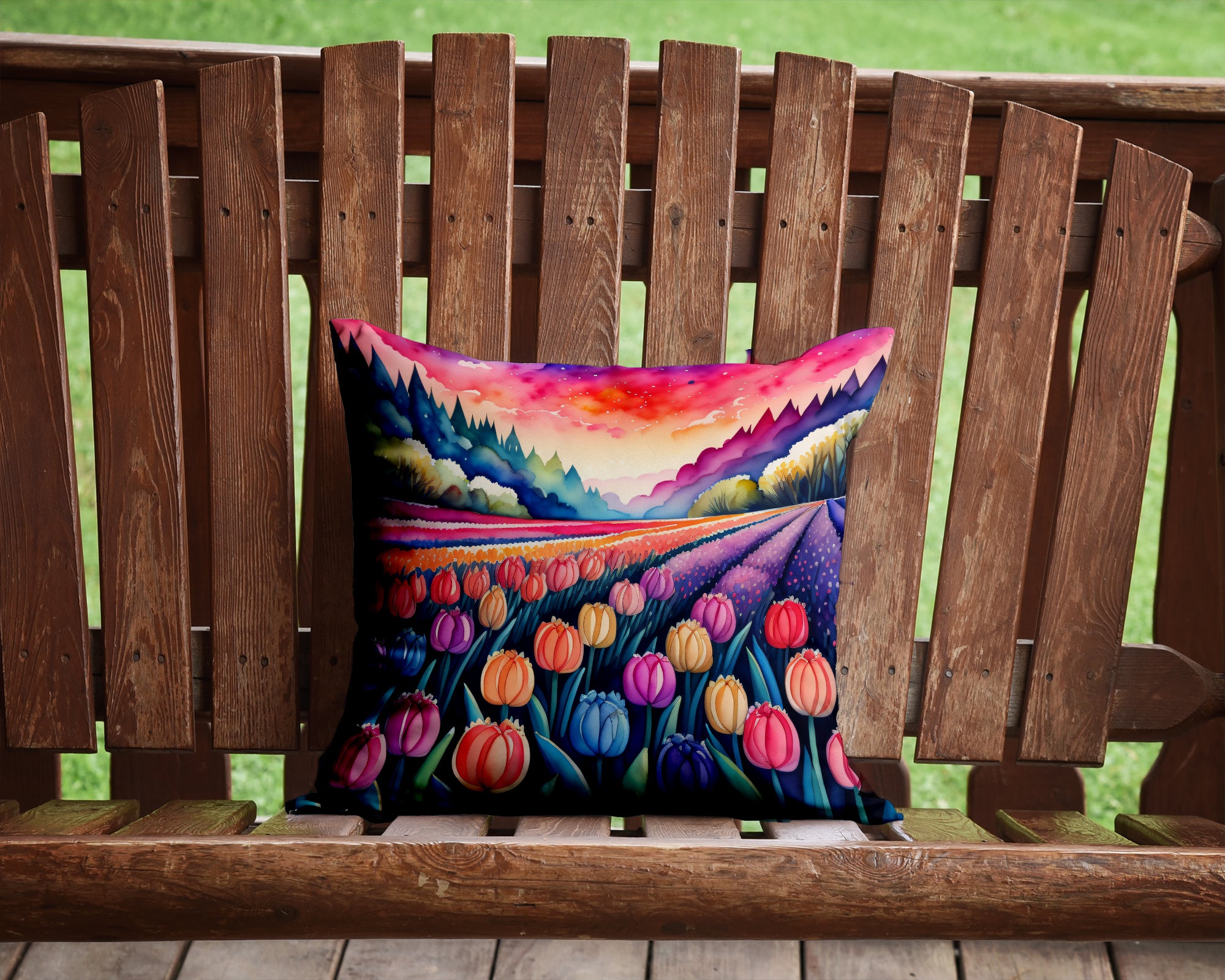 Colorful Hyacinths Fabric Decorative Pillow