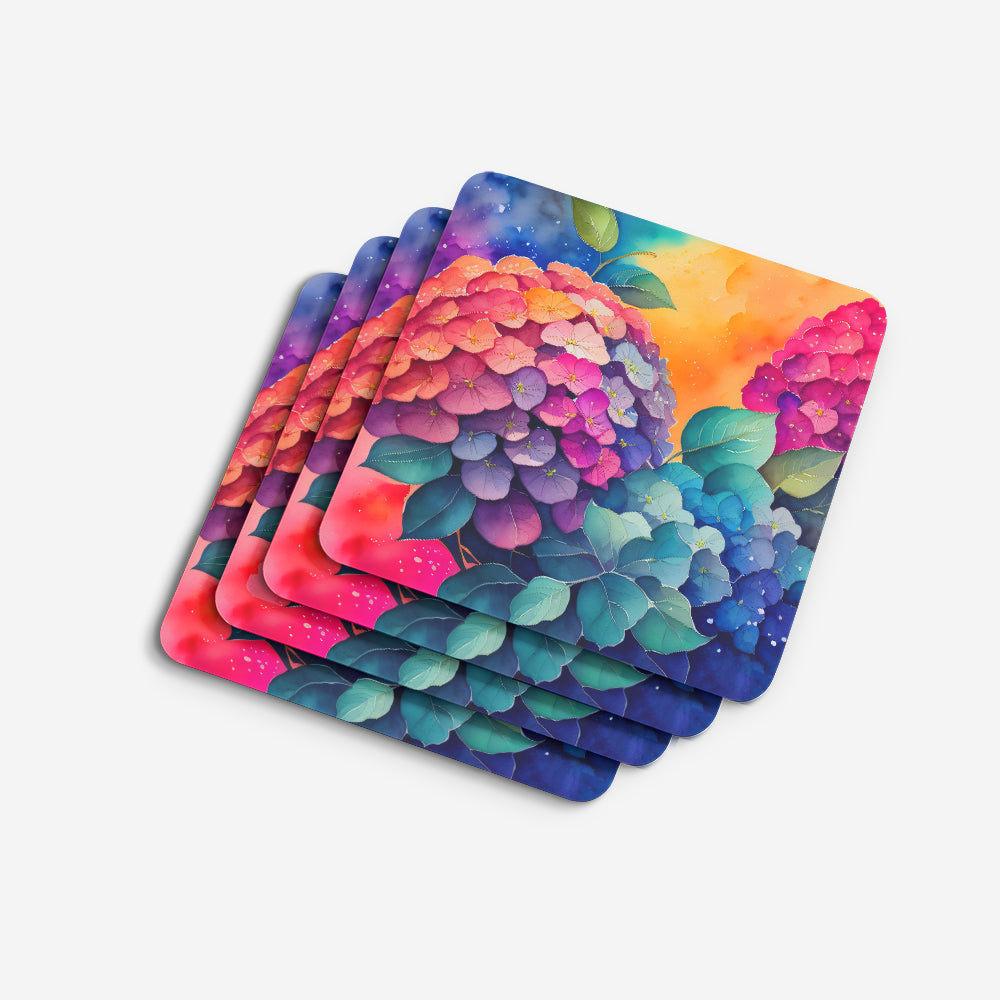 Colorful Hydrangeas Foam Coaster Set of 4