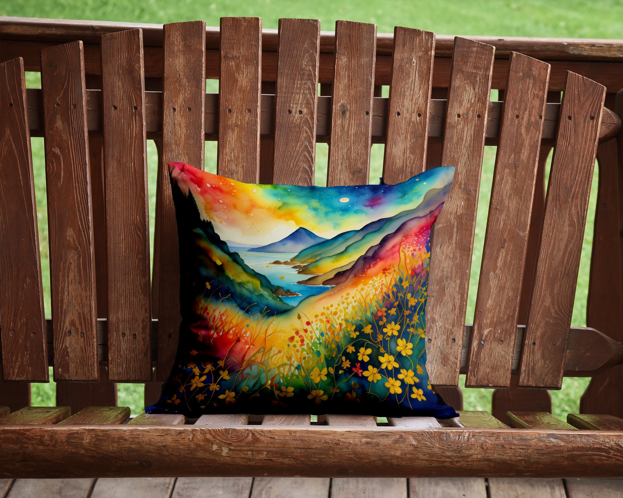 Colorful Hypericum or St. John�s Wort Fabric Decorative Pillow
