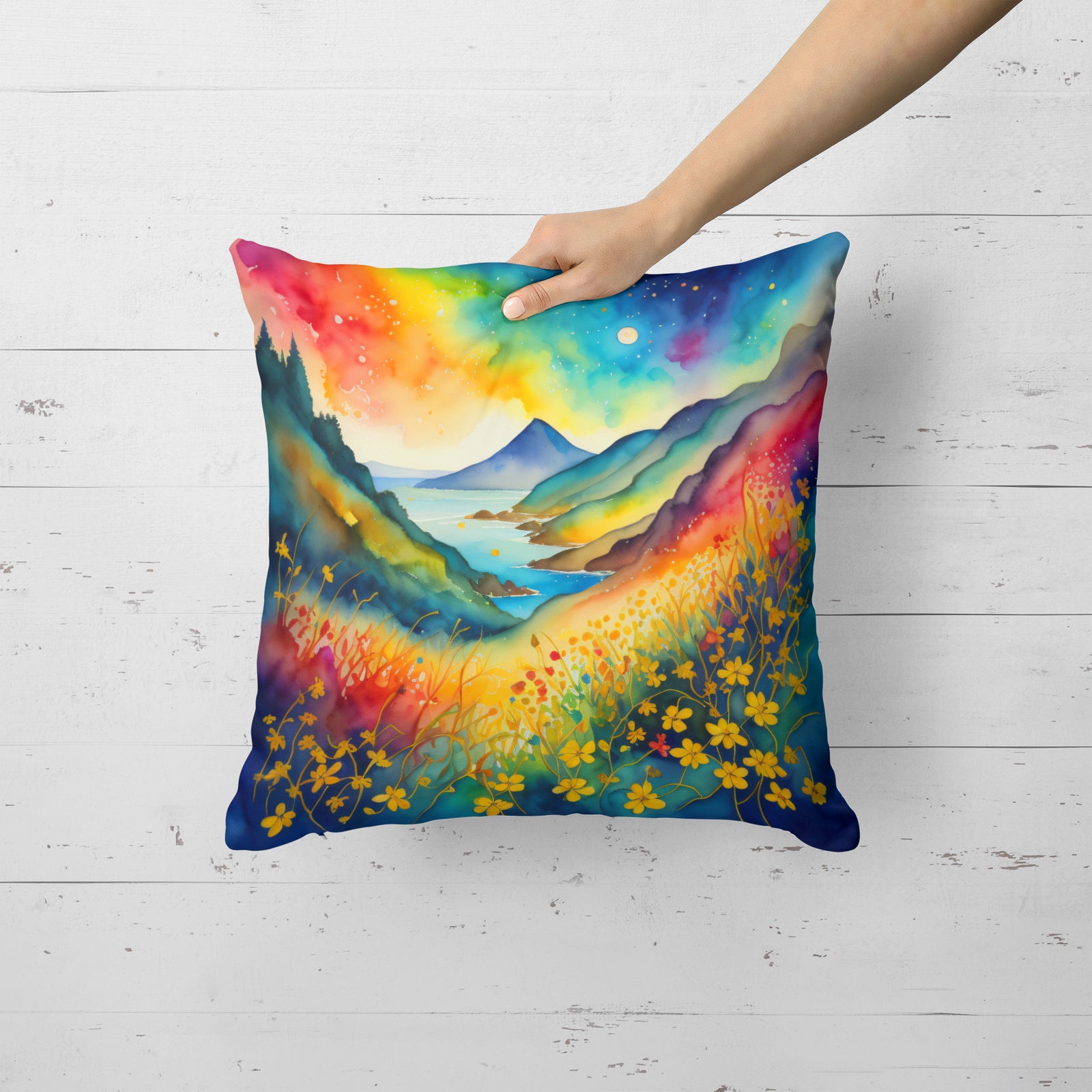 Caroline's Treasures Colorful Hypericum or St. John�s Wort Fabric Decorative Pillow