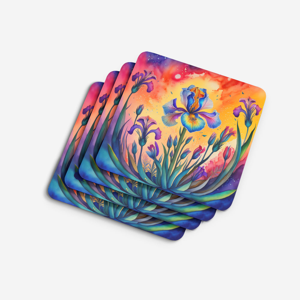 Colorful Iris Foam Coaster Set of 4