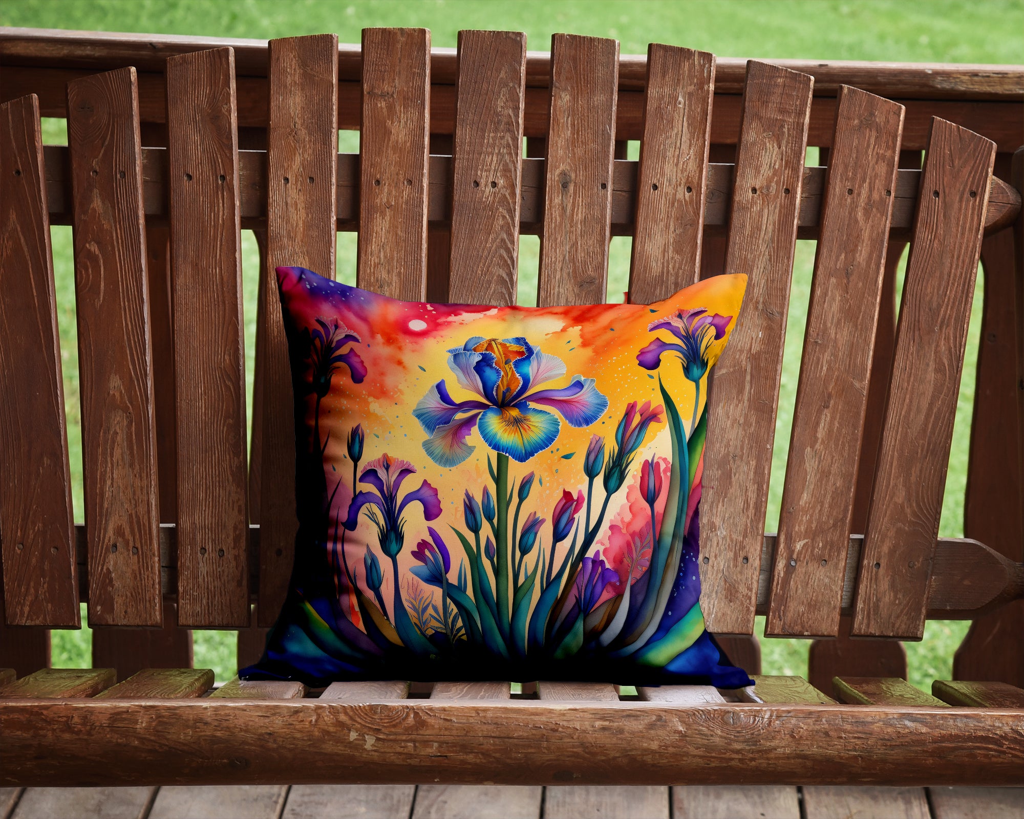 Colorful Iris Fabric Decorative Pillow