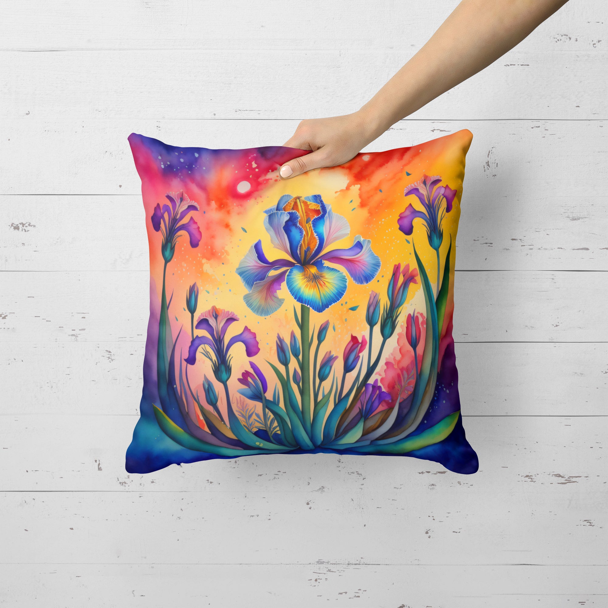 Buy this Colorful Iris Fabric Decorative Pillow