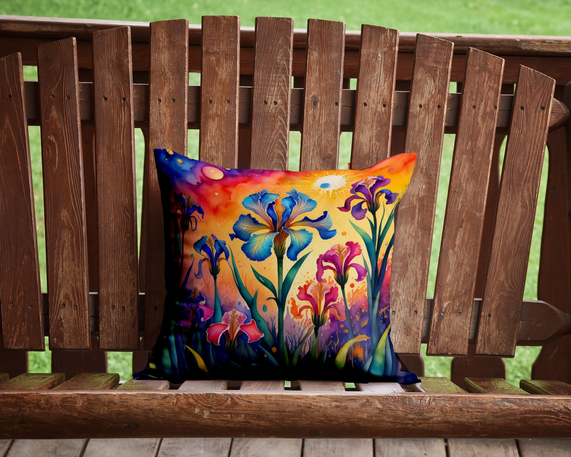 Colorful Iris Fabric Decorative Pillow