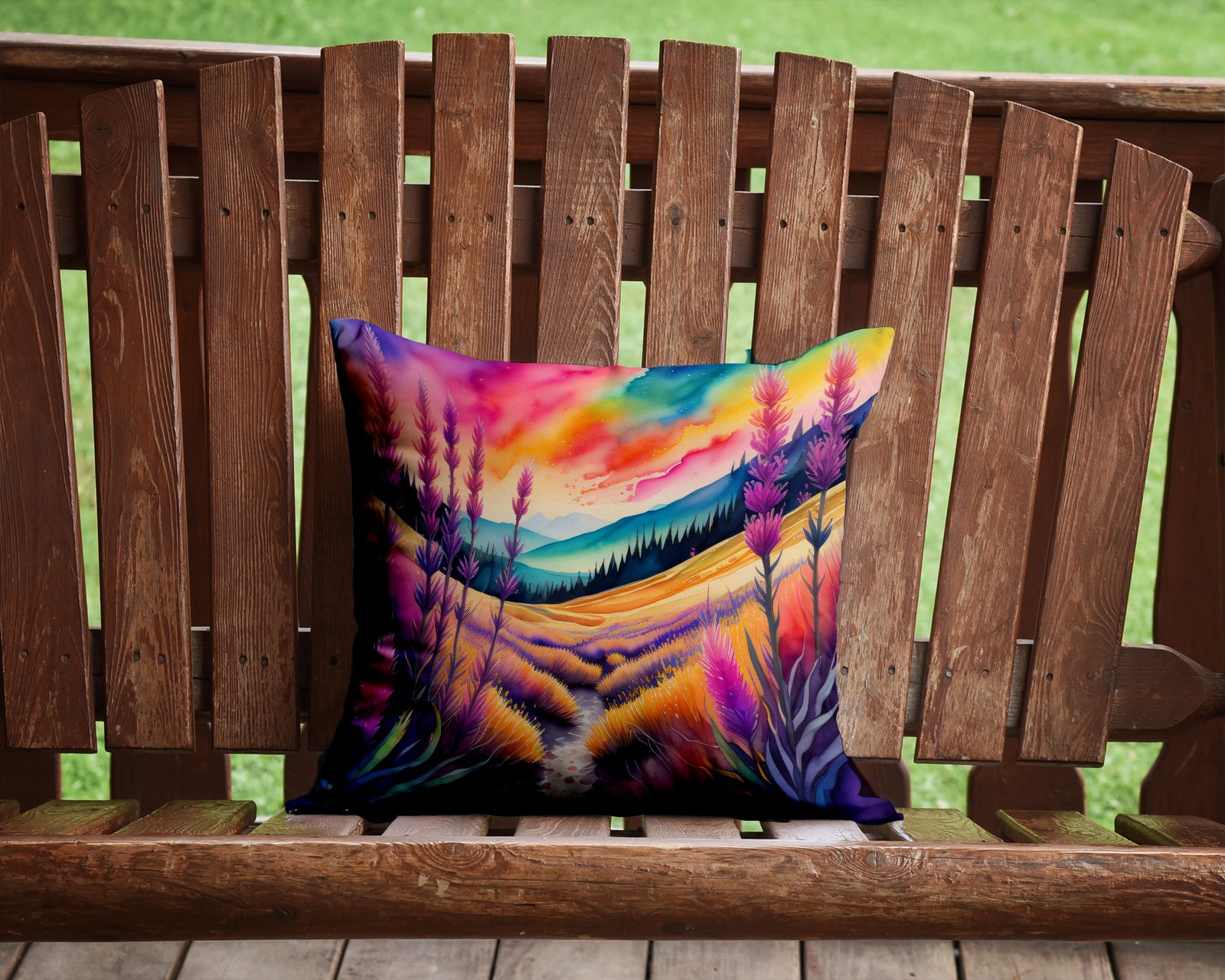 Caroline's Treasures Colorful Liatris Throw Pillow - 14x14 Decorative Pillow – Art for Your Home & Patio