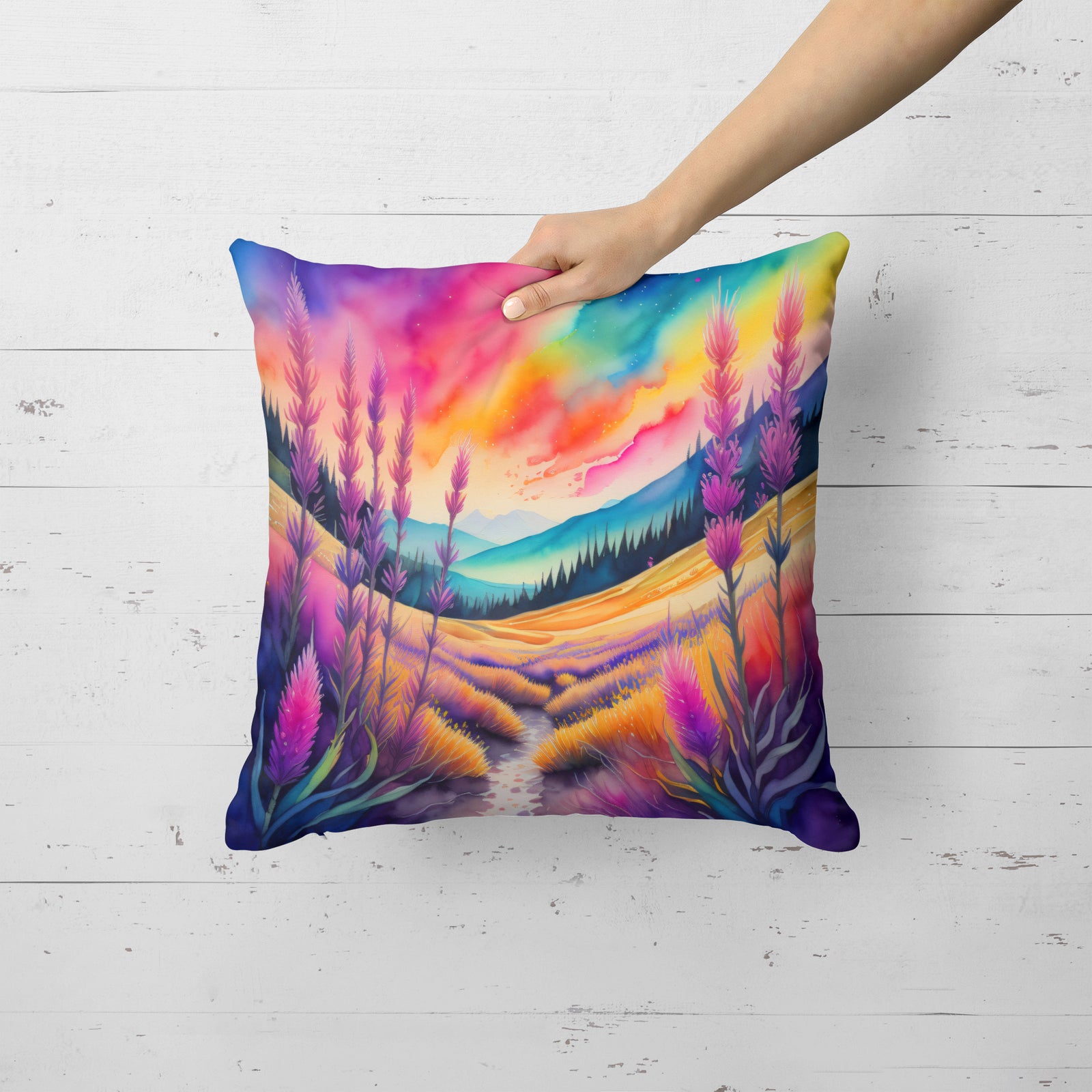 Caroline's Treasures Colorful Liatris Fabric Decorative Pillow