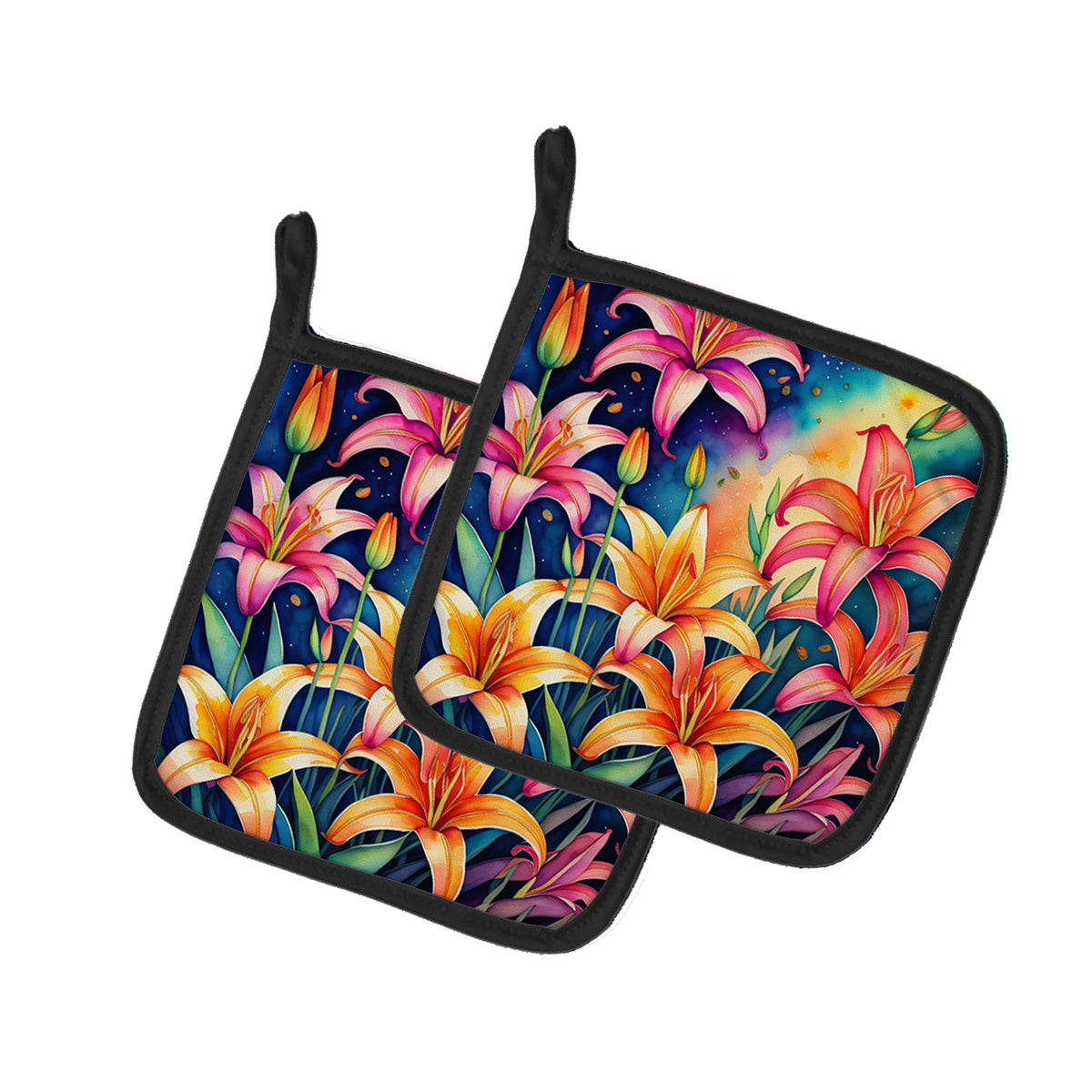 Buy this Colorful Lilies Pair of Pot Holders