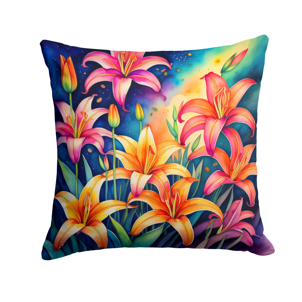 Buy this Colorful Lilies Fabric Decorative Pillow