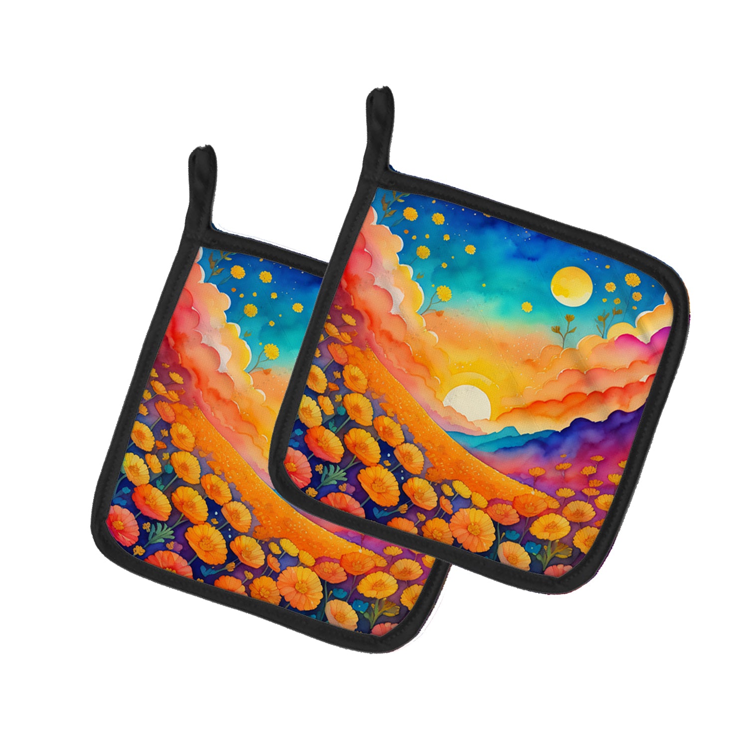 Buy this Colorful Marigolds Pair of Pot Holders