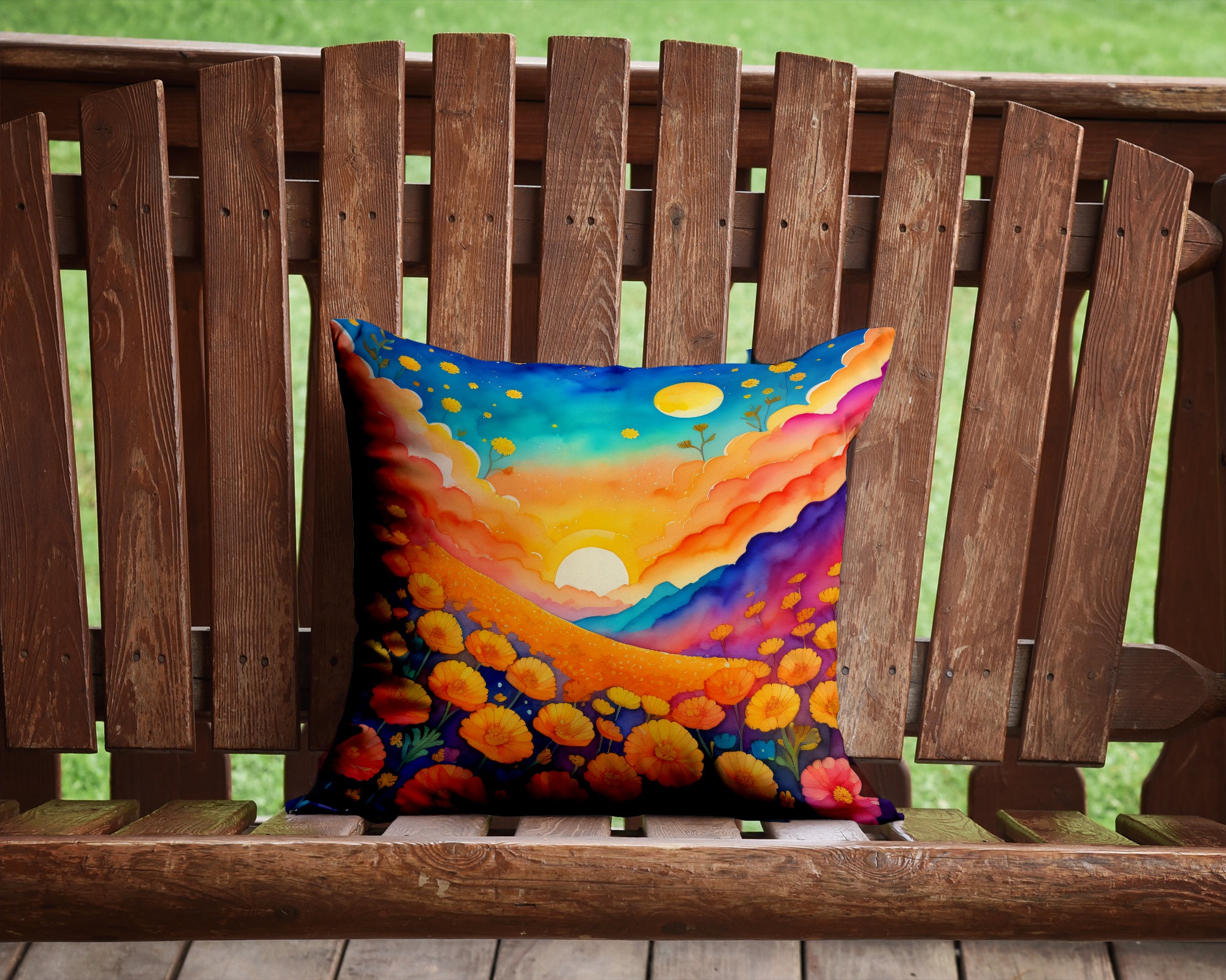 Colorful Marigolds Fabric Decorative Pillow