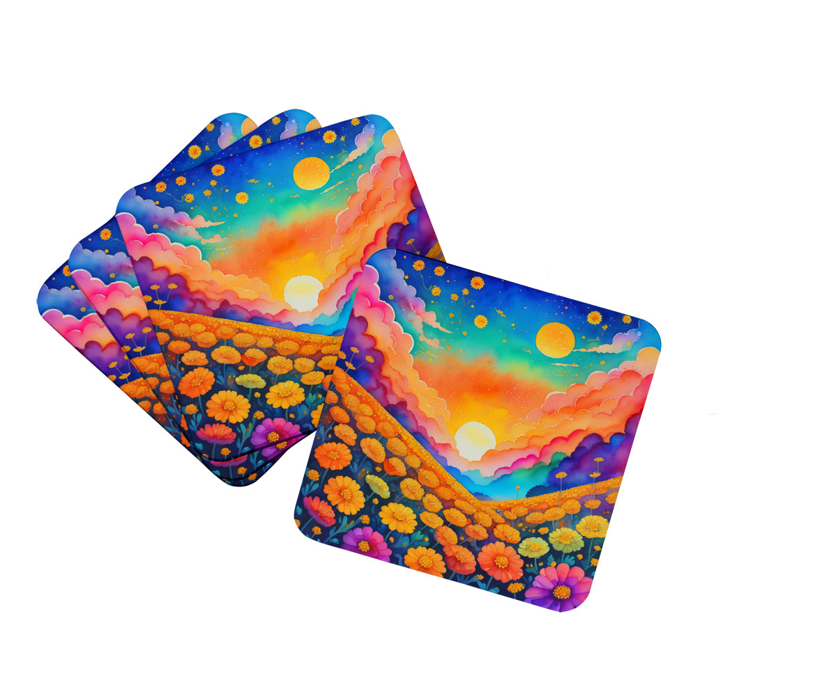 Buy this Colorful Marigolds Foam Coaster Set of 4