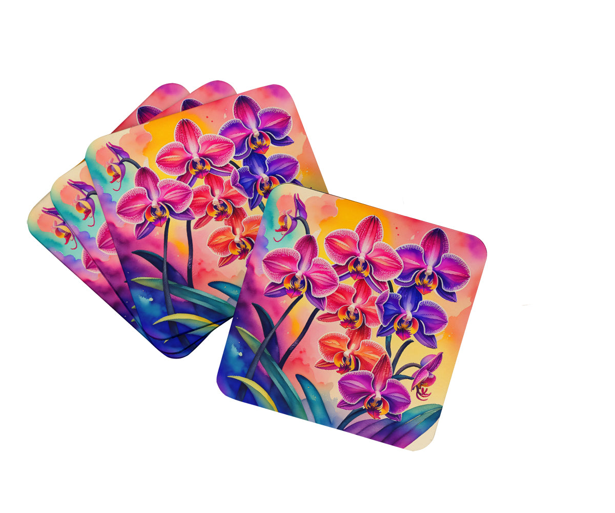 Buy this Colorful Orchids Foam Coaster Set of 4