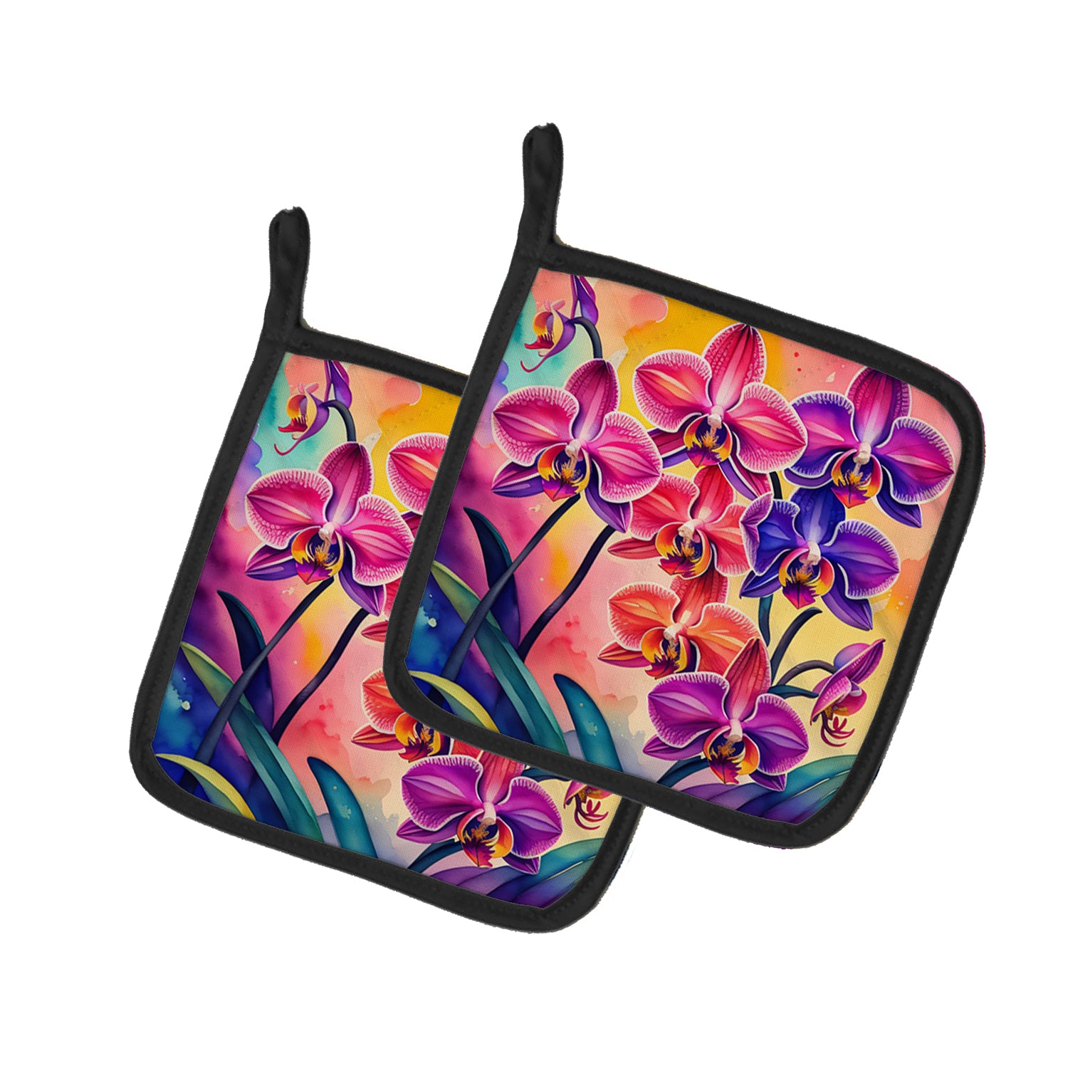 Buy this Colorful Orchids Pair of Pot Holders
