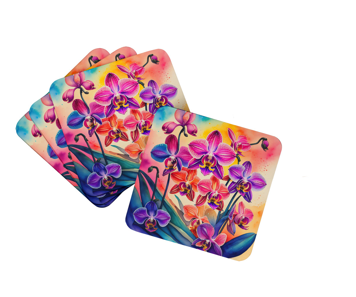 Buy this Colorful Orchids Foam Coaster Set of 4