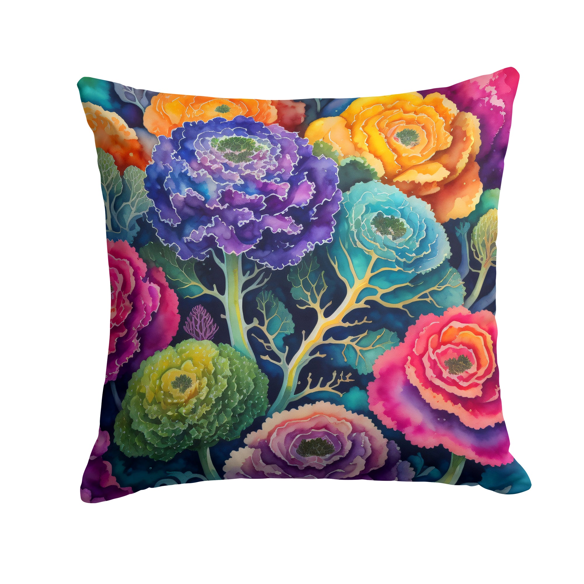 Buy this Colorful Ornamental Kale Fabric Decorative Pillow