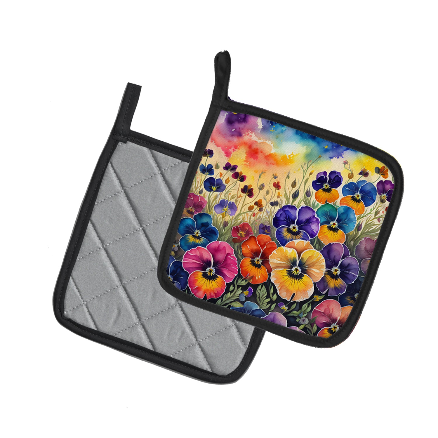 Buy this Colorful Pansies Pair of Pot Holders