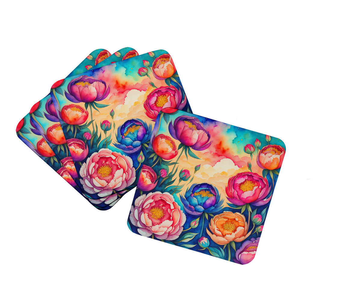 Buy this Colorful Peonies Foam Coaster Set of 4
