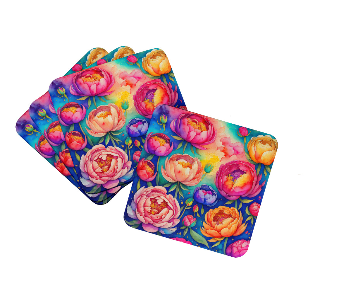 Buy this Colorful Peonies Foam Coaster Set of 4