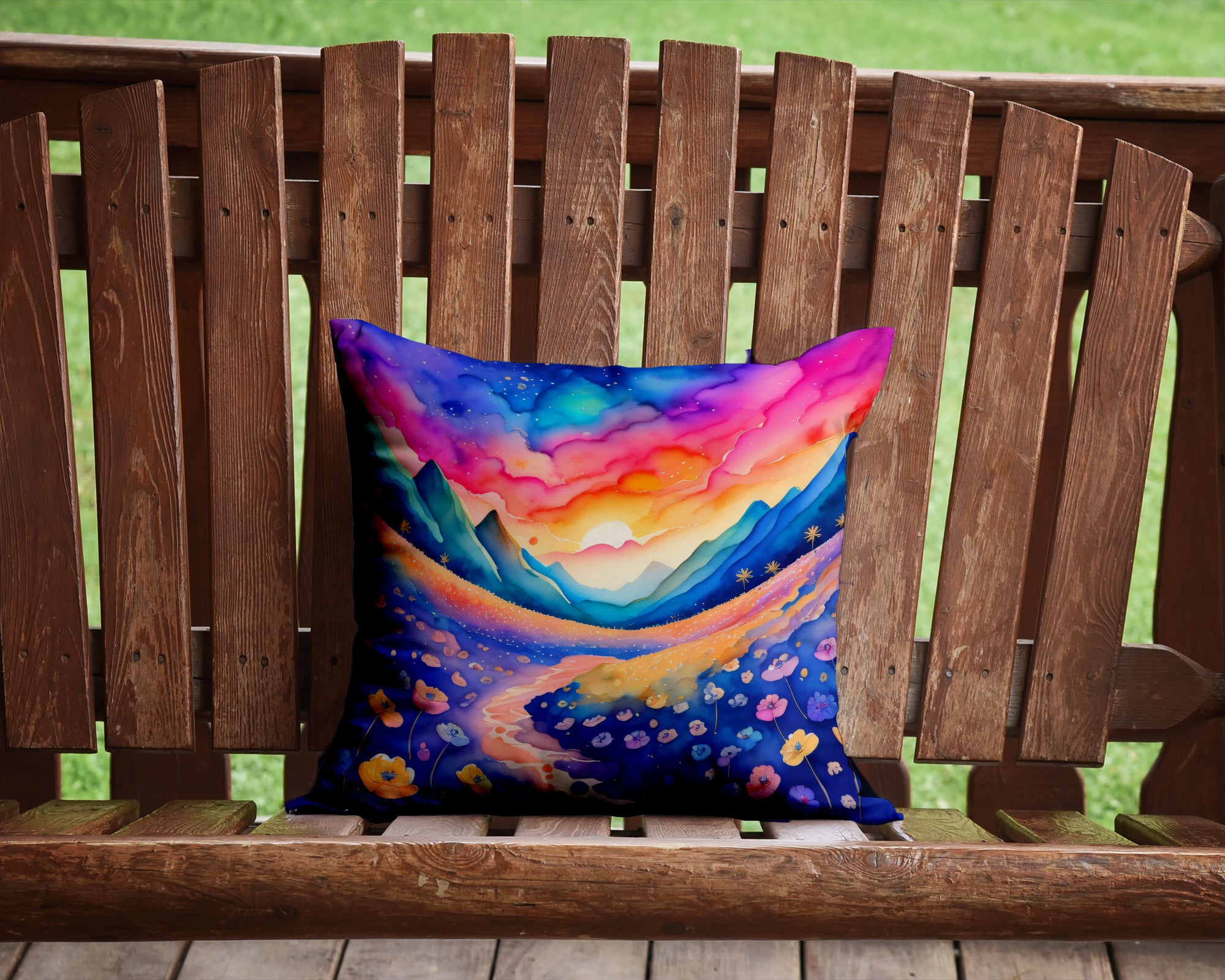 Colorful Periwinkles Fabric Decorative Pillow