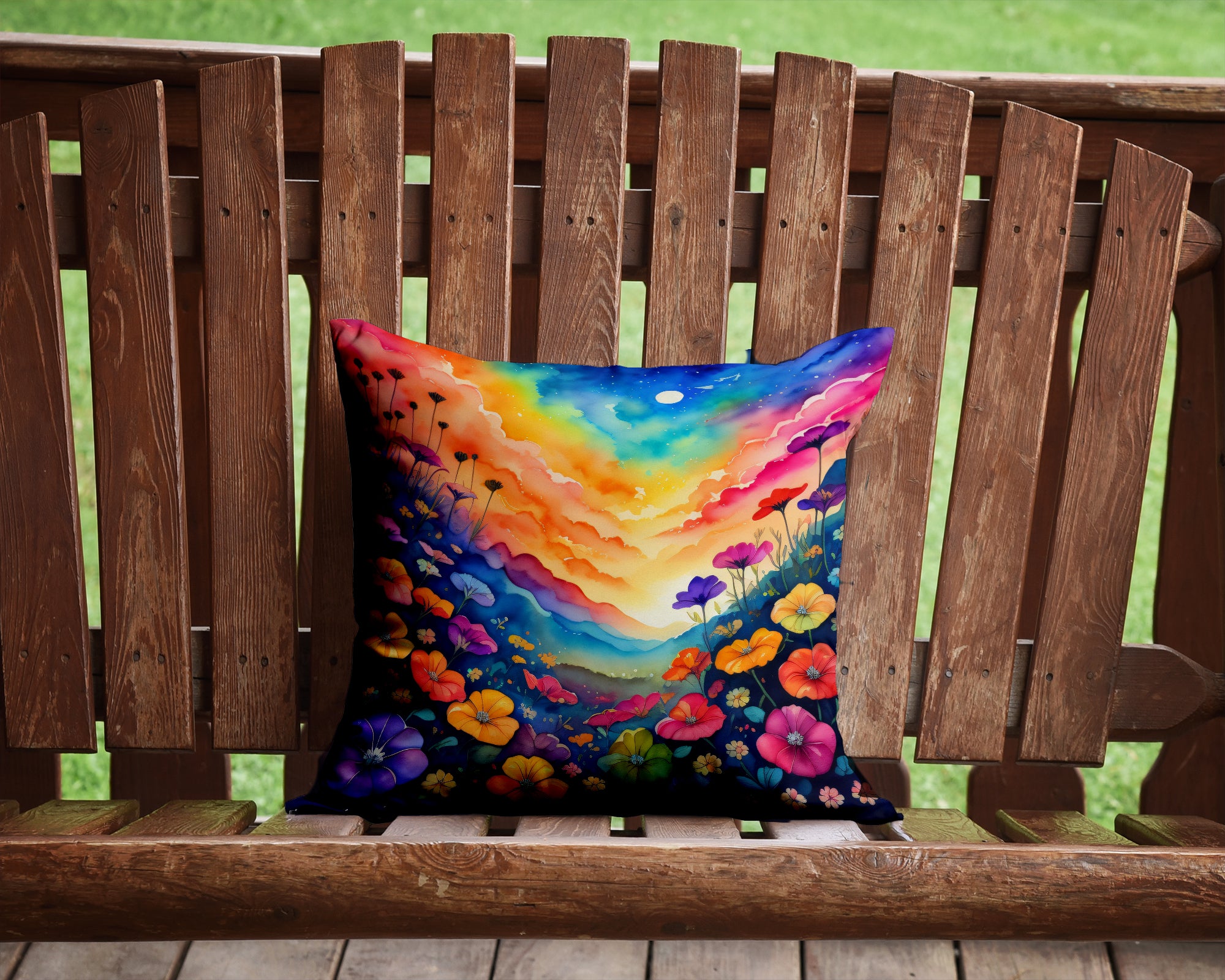 Colorful Petunias Fabric Decorative Pillow